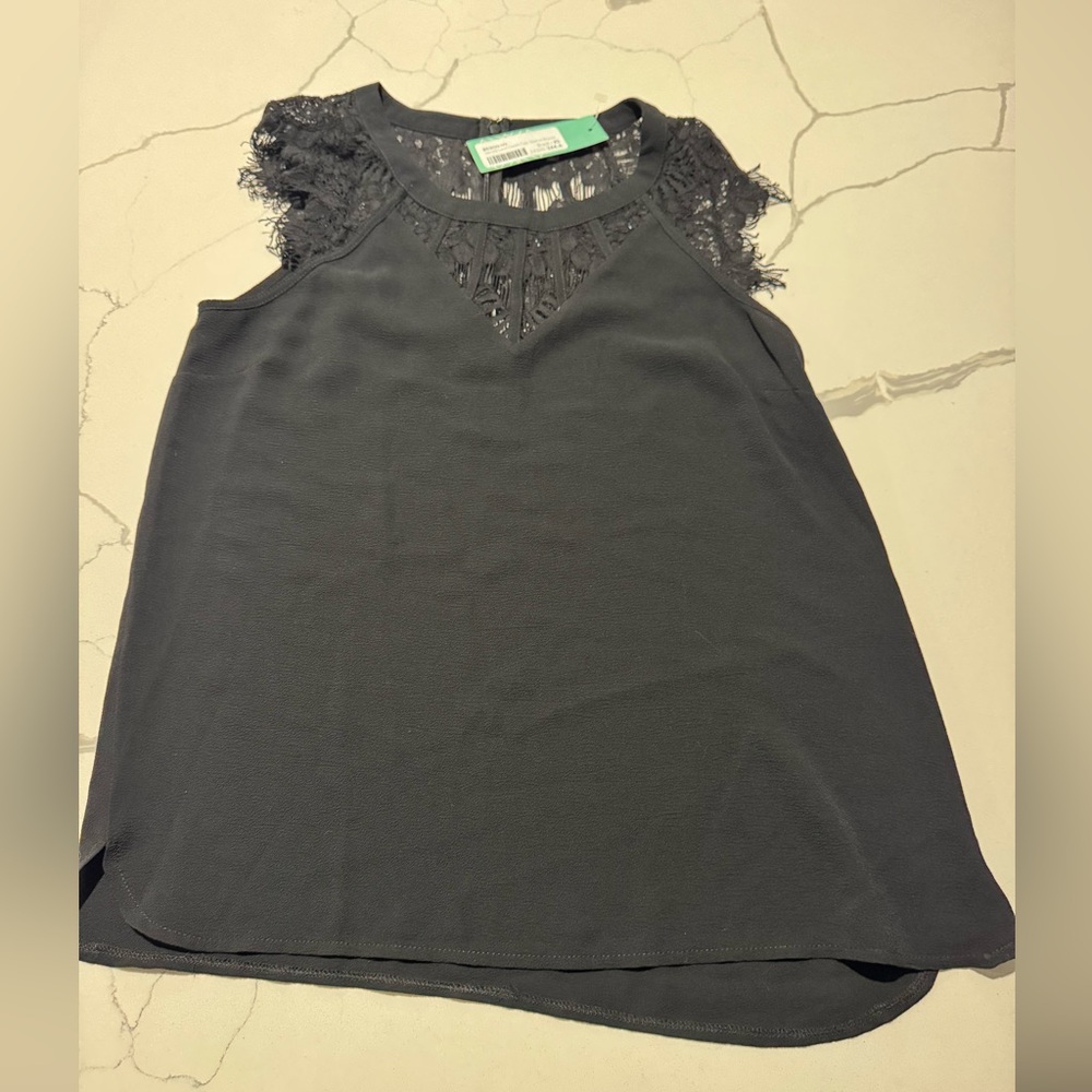 Women’s Lace Black Sleeveless Top Brixton Ivy Stitch Fix XS NWT